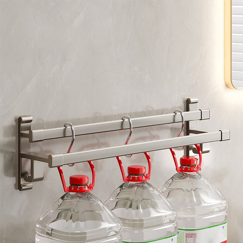 Lisslune | Gray Bathroom Accessory Set Contemporary Style Aluminum Towel Bar