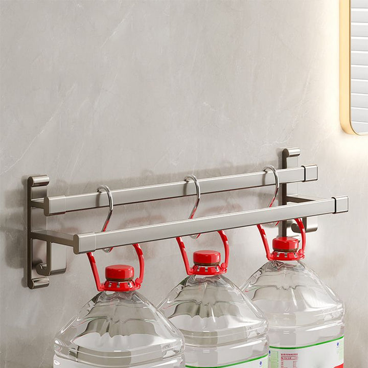 Lisslune | Gray Bathroom Accessory Set Contemporary Style Aluminum Towel Bar