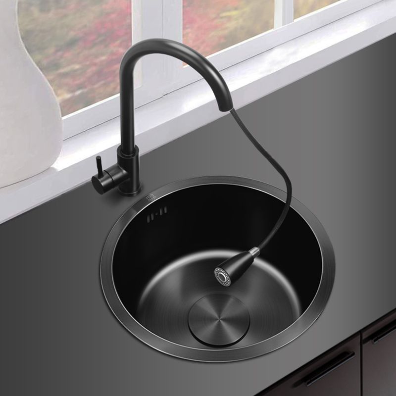 Lisslune | Classic Round Sink Stainless Steel Built-in Sink Non-Slip Round Basin for the Kitchen