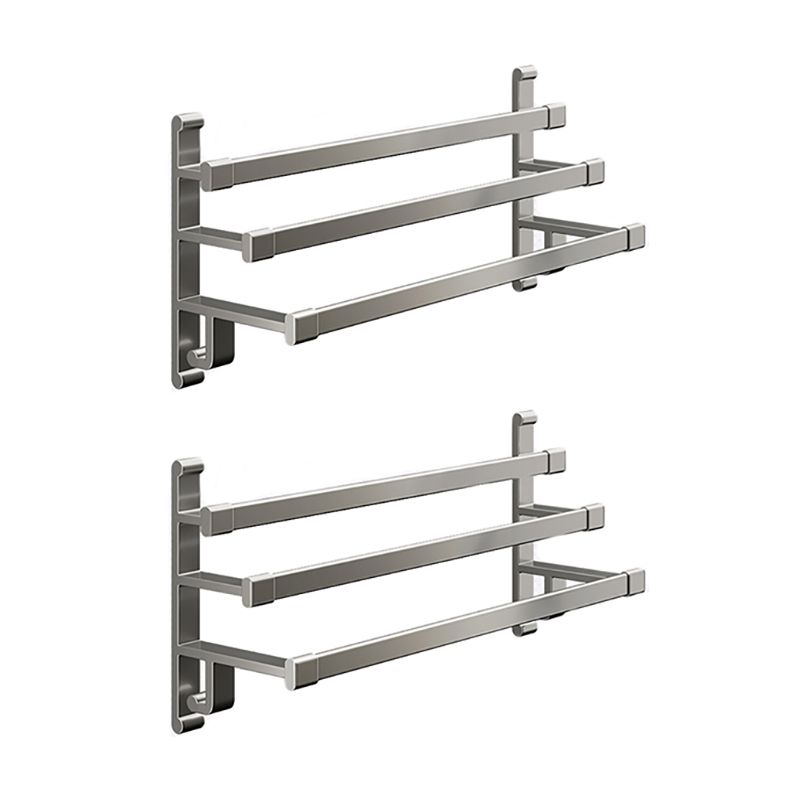 Lisslune | Gray Bathroom Accessory Set Contemporary Style Aluminum Towel Bar
