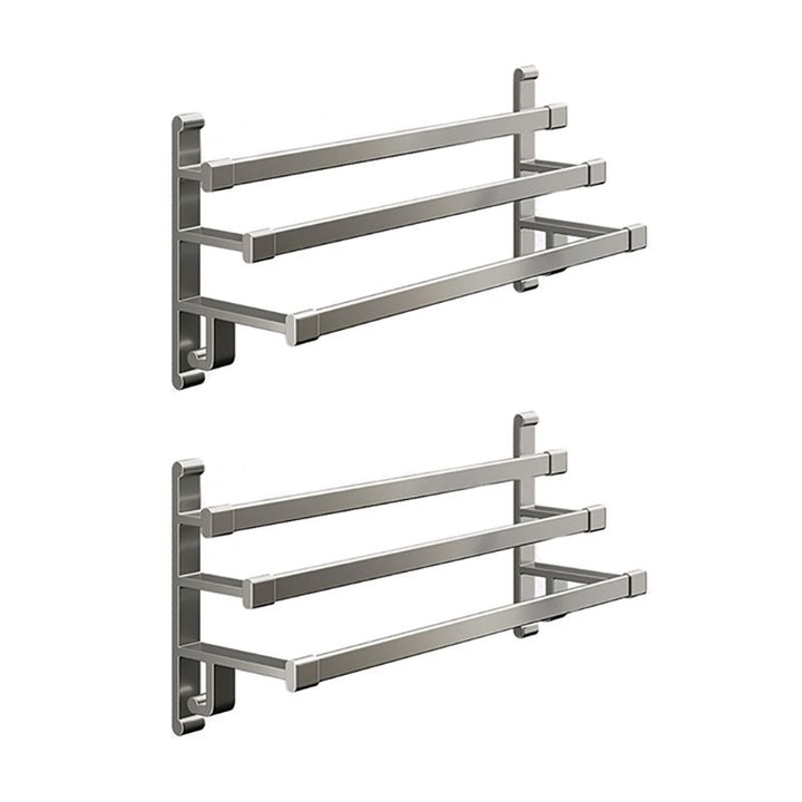 Lisslune | Gray Bathroom Accessory Set Contemporary Style Aluminum Towel Bar