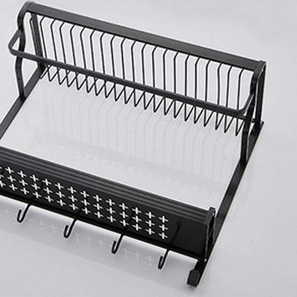 Lisslune | Black / Silver Bathroom Accessories Aluminium Hardware Set Bathroom Shelf
