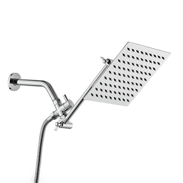 Lisslune | Silver Square Fixed Shower Head Modern Style Wall Mounted Shower Head