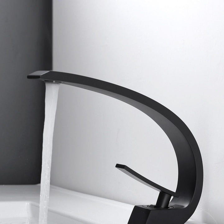 Lisslune | Waterfall Spout Widespread Faucet Modern Lever Handles Faucet