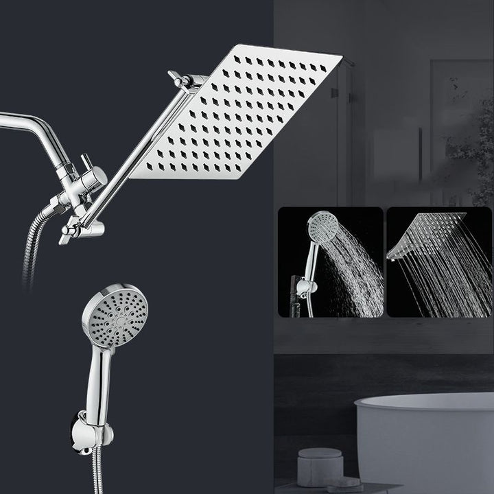 Lisslune | Silver Square Fixed Shower Head Modern Style Wall Mounted Shower Head
