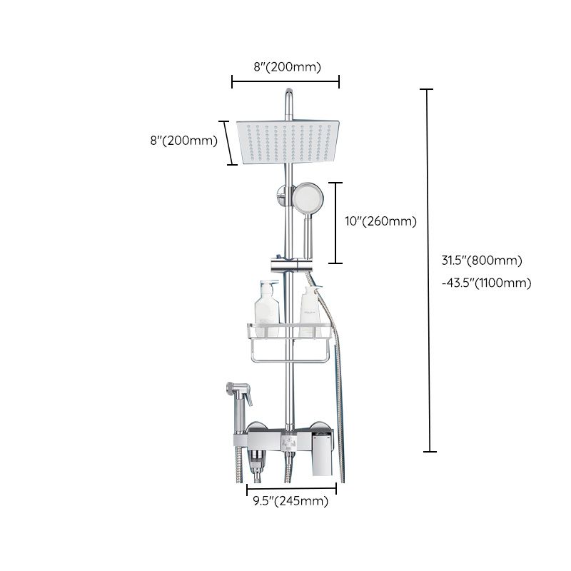 Lisslune | Modern Shower System Handle Lever Wall Mounted Spot Resist Copper Shower System