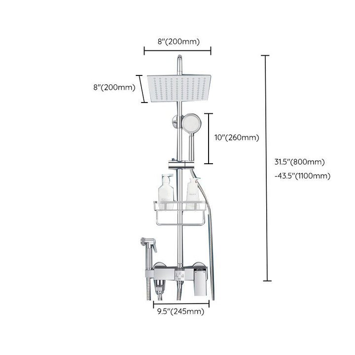 Lisslune | Modern Shower System Handle Lever Wall Mounted Spot Resist Copper Shower System