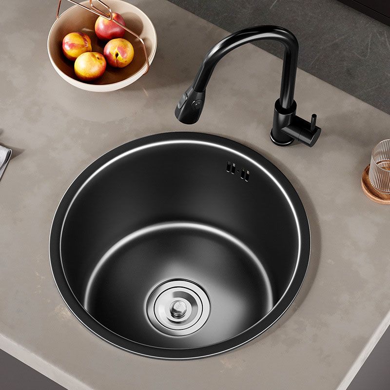Lisslune | Contemporary Style Round Kitchen Sink Stainless Steel Kitchen Sink