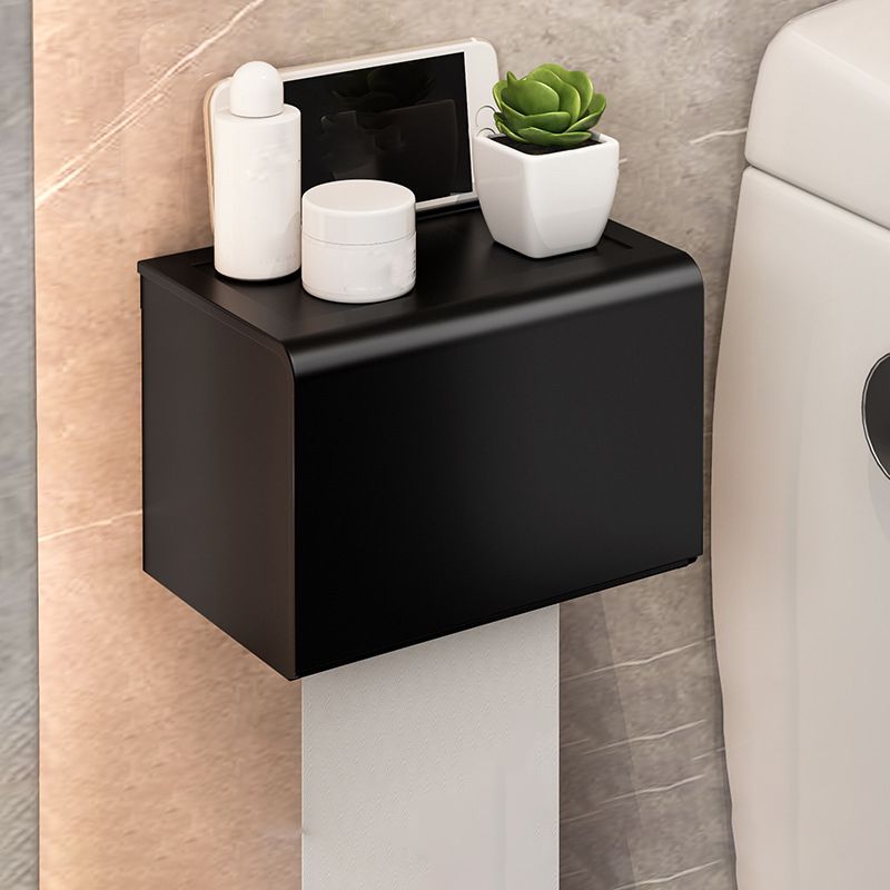 Lisslune | Modern Bathroom Set with Bath Shelf/Towel Holder & Paper Holder Black Bathroom Hardware