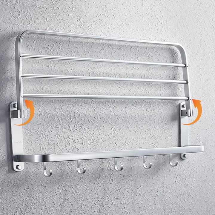 Lisslune | Contemporary bathroom accessory set made of aluminum with towel holder/bath shelf