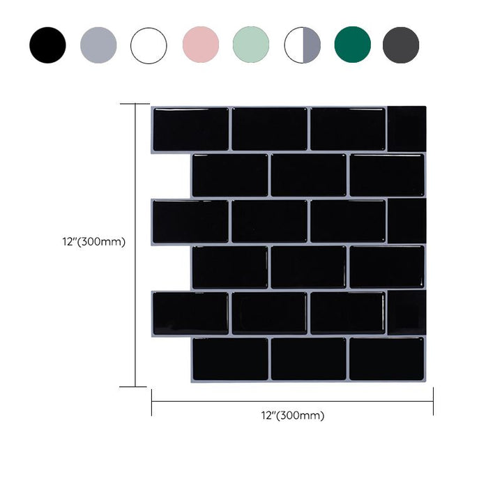 Lisslune | Modern Tile Peel & Stick PVC Rectangular Subway Tile Peel and Stick Wall Tile