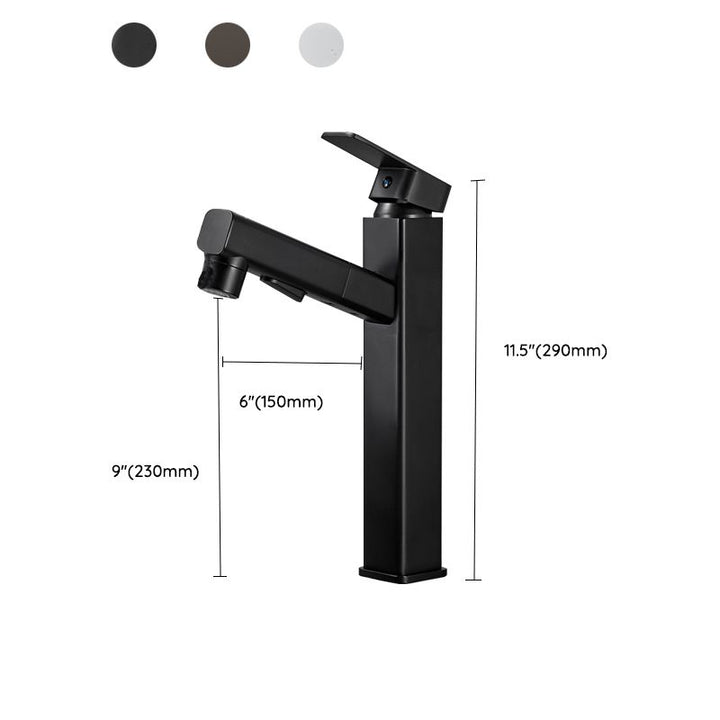 Lisslune | Bathroom vessels faucet swivel spout single-handle faucet with pull-out spray head