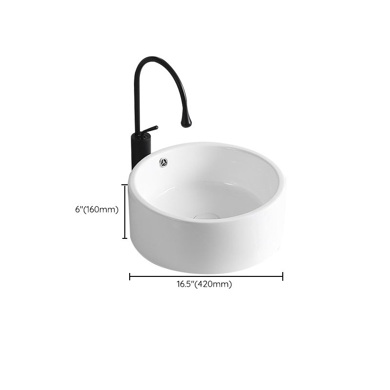 Lisslune | Modern Vessel Sink Porcelain Rectangular Vessel Sink (Not Included Faucet)