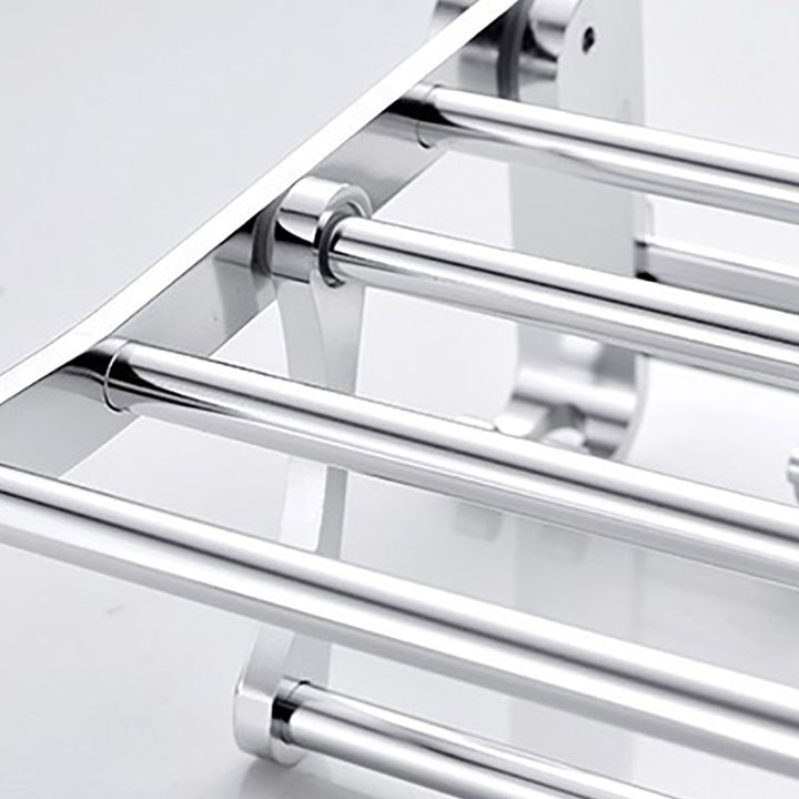 Lisslune | Chrome/Black Classic Bathroom Accessories Set Modern Bath Shelf/Towel Bar & Paper Holder