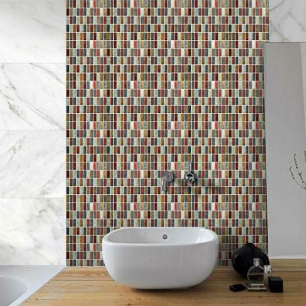 Lisslune | Mosaic Tile Wallpaper PVC Waterproof Peel and Stick Wall Tile with Square Shape
