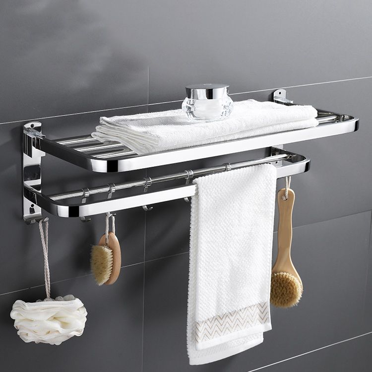Lisslune | Modern Bathroom Accessory Set Made of Chrome-Plated Stainless Steel with Bathrobe Hook/Towel Bar