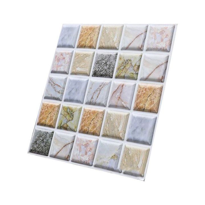Lisslune | Square Peel and Stick Tile Mosaic Waterproof PVC Peel & Stick Tile for Shower 5-Pack