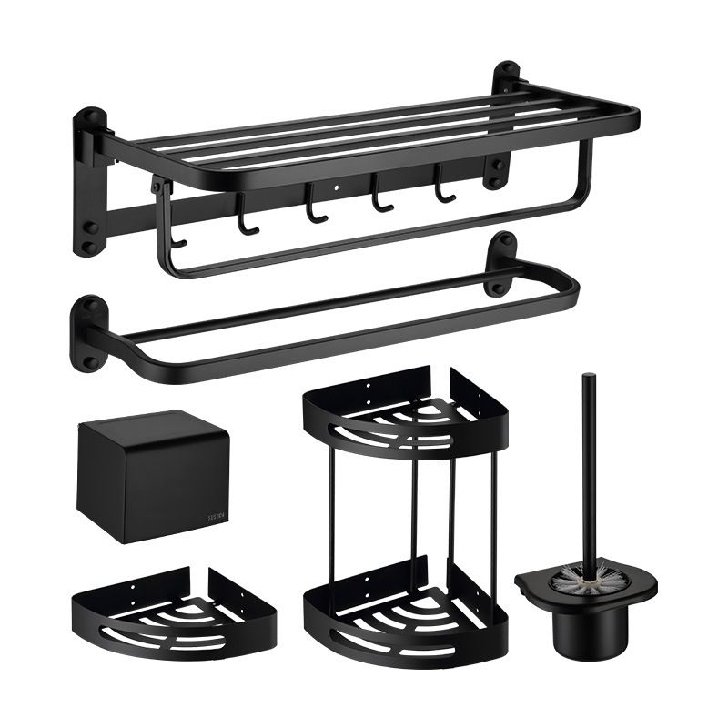 Lisslune | Modern Bathroom Accessory Set Bath Shelf Towel Holder Matte Black Bath Hardware Set