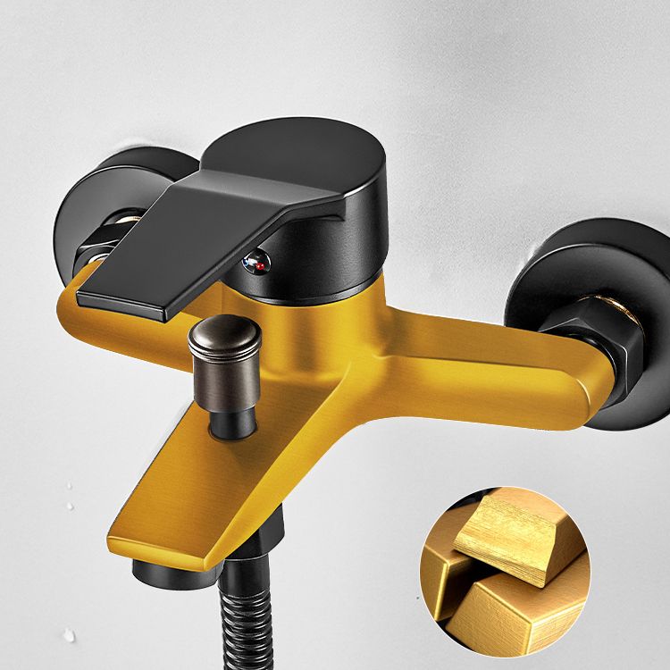 Lisslune | Wall-mounted fixed bathtub faucet lever handle with hand shower