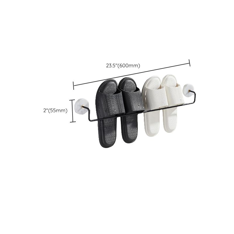Lisslune | Matt Black Bathroom Accessory Set made of Metal & Marble with Bath Shelf/Towel Holder