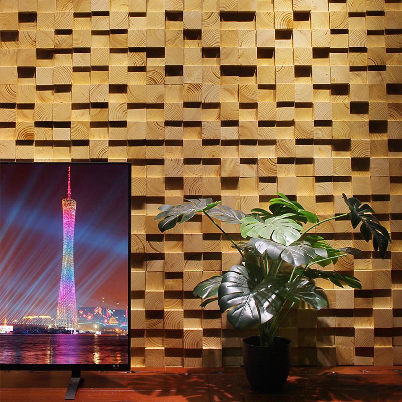 Lisslune | Wood Mosaic Cladding Shiplap Glue Contemporary Interior Wall Cladding