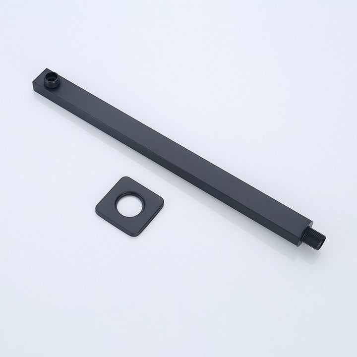 Lisslune | Black Square Fixed Shower Head Modern Style Wall Mounted Shower Head
