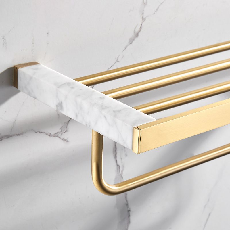 Lisslune | Marble & Brass Bathroom Accessories Set Golden Bathroom Accessories Kit