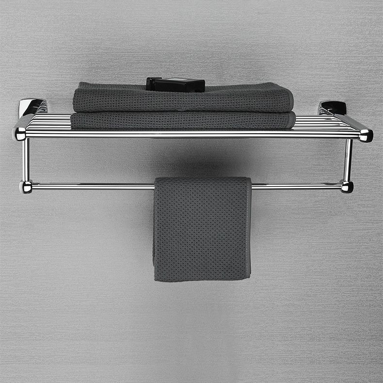 Lisslune | Polished Chrome Modernism Bathroom Accessory Set Bath Shelf / Towel Bar / Bathrobe Hook Included