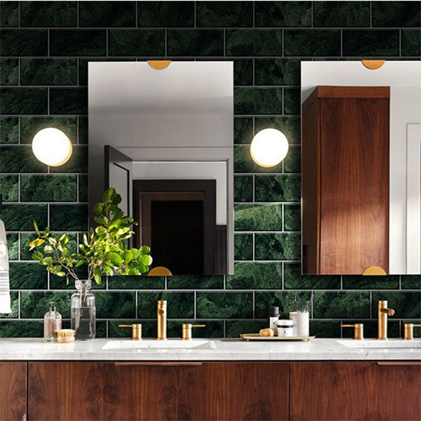 Lisslune | Mosaic tiles peel and attach tiles PVC backsplash peel and attach wall tiles in green