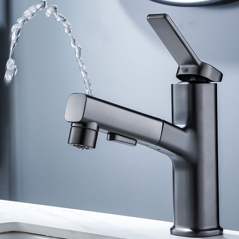 Lisslune | Vessel Sink Faucet Modern Pull-Out Bathroom Faucet with One Lever Handle