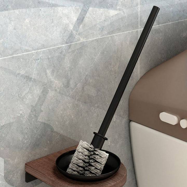 Lisslune | 7-piece bathroom accessory set metal bath set with wood accents
