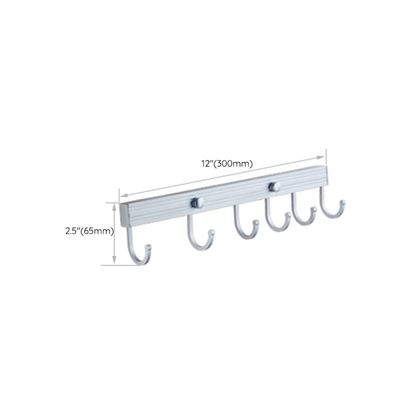 Lisslune | Silver Contemporary Bathroom Hardware Set Stainless Steel Aluminum Bathroom Set