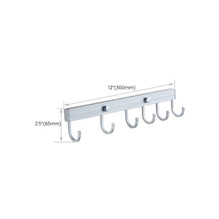 Lisslune | Silver Contemporary Bathroom Hardware Set Stainless Steel Aluminum Bathroom Set