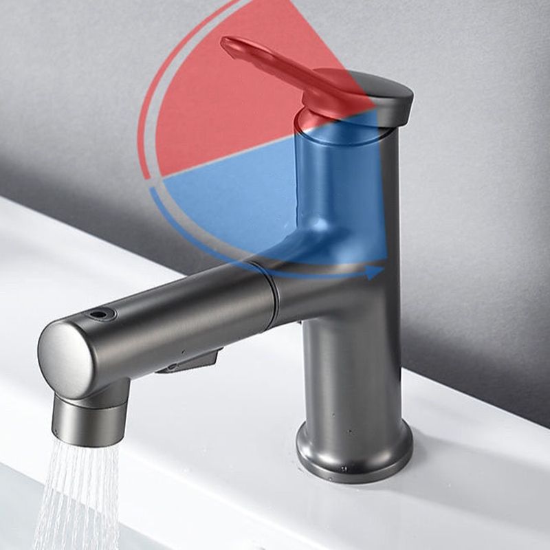 Lisslune | Pull-out simple bathroom sink tap 1 hole single lever faucet