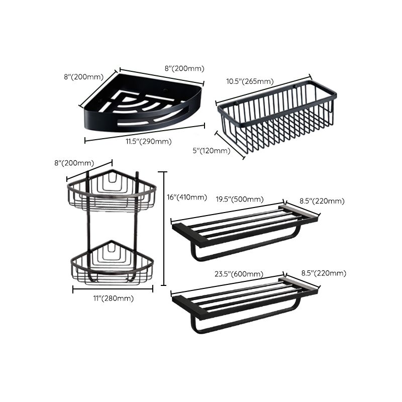 Lisslune | Traditional Bathroom Accessories Hardware Set in Black Metal