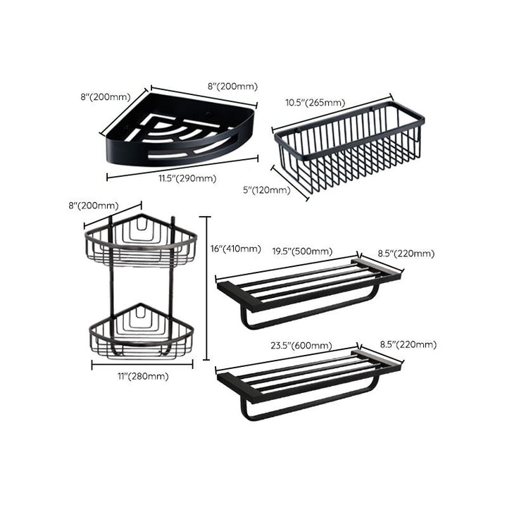 Lisslune | Traditional Bathroom Accessories Hardware Set in Black Metal