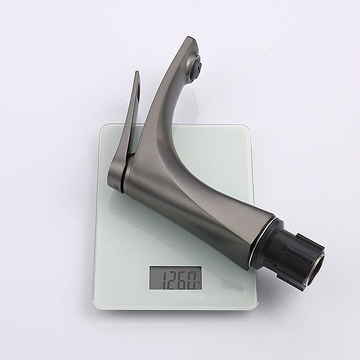 Lisslune | Modern Vessel Faucet Brass Lever Handles Low Arc with Water Hose Bathroom Vessel Faucet