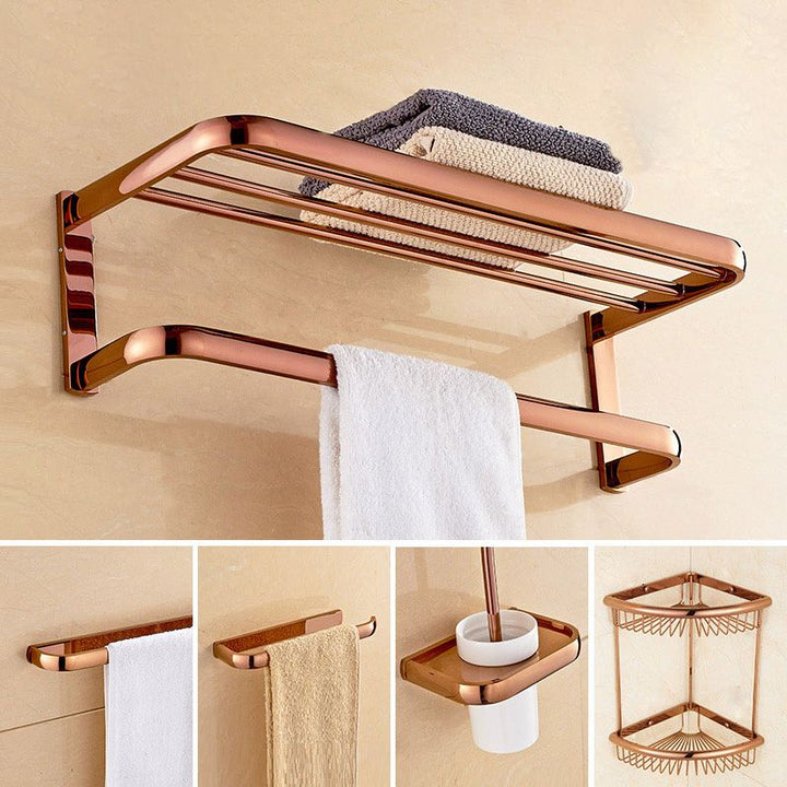 Lisslune | 5-piece Vintage Bathroom Accessory Set Brass Fittings Set