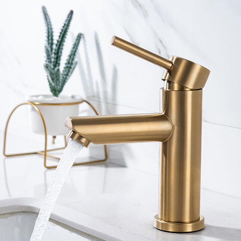 Lisslune | 1-Handle Gold Nickel Wide-Running Faucet Single Hole Lever Sink Faucet with Drain
