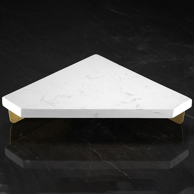 Lisslune | Marble 2-piece Bathroom Accessory Set Brushed Metal Bathroom Shelf
