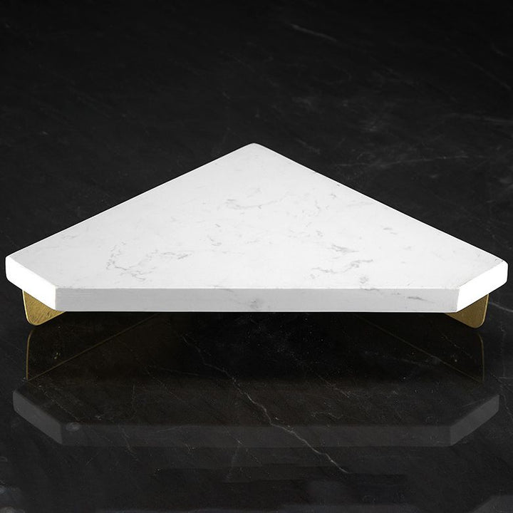 Lisslune | Marble 2-piece Bathroom Accessory Set Brushed Metal Bathroom Shelf