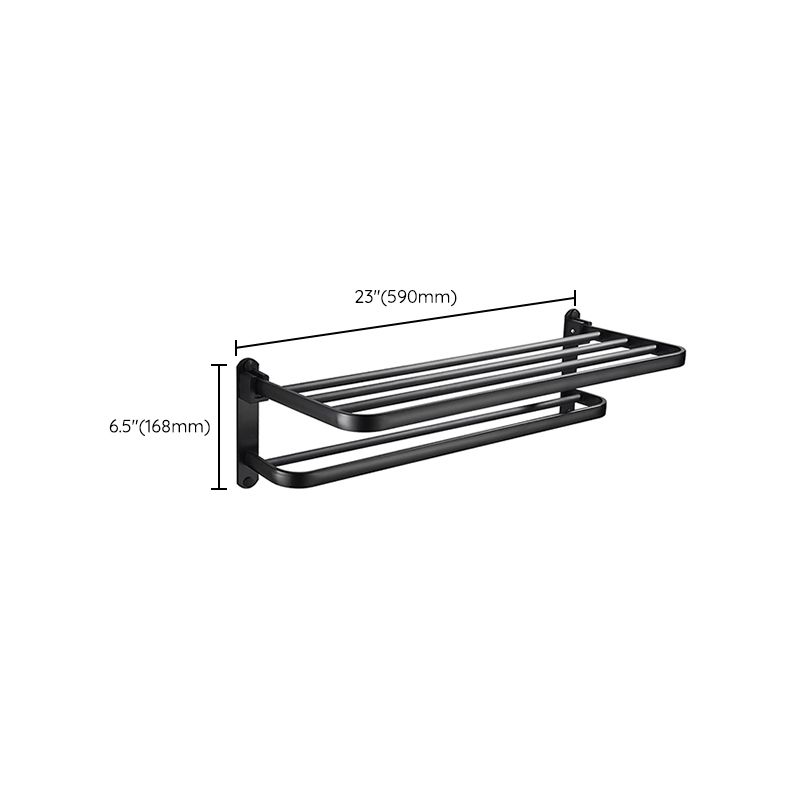 Lisslune | Modern Classic Bathroom Hardware Set Matte Black Bathrobe/Towel Rack & Bathroom Shelf