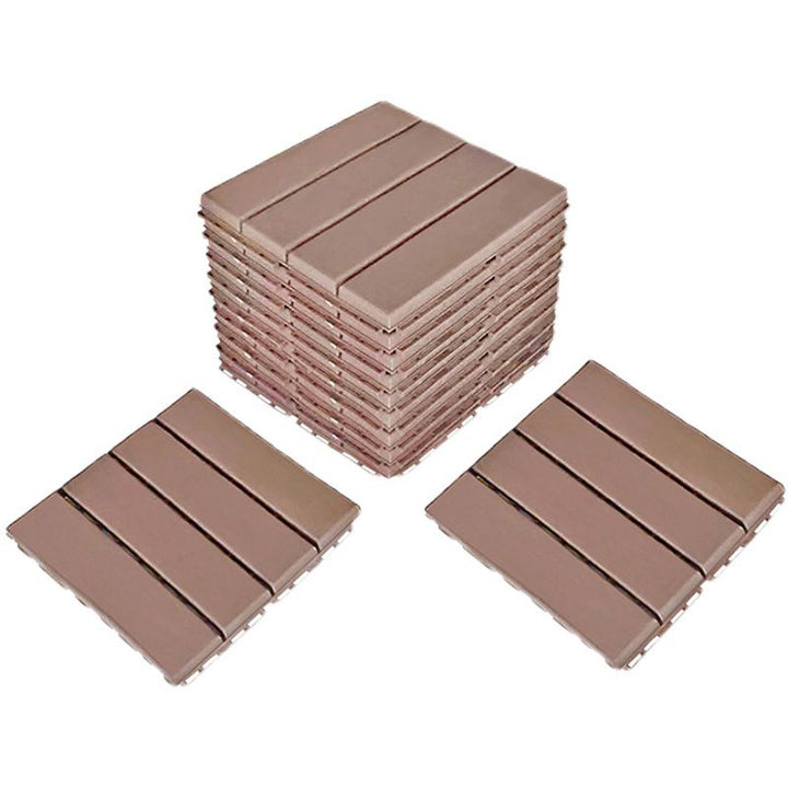 Lisslune | 4-Slat 12" X 12" PVC Floor Tiles Connection Installation Floor Tiles