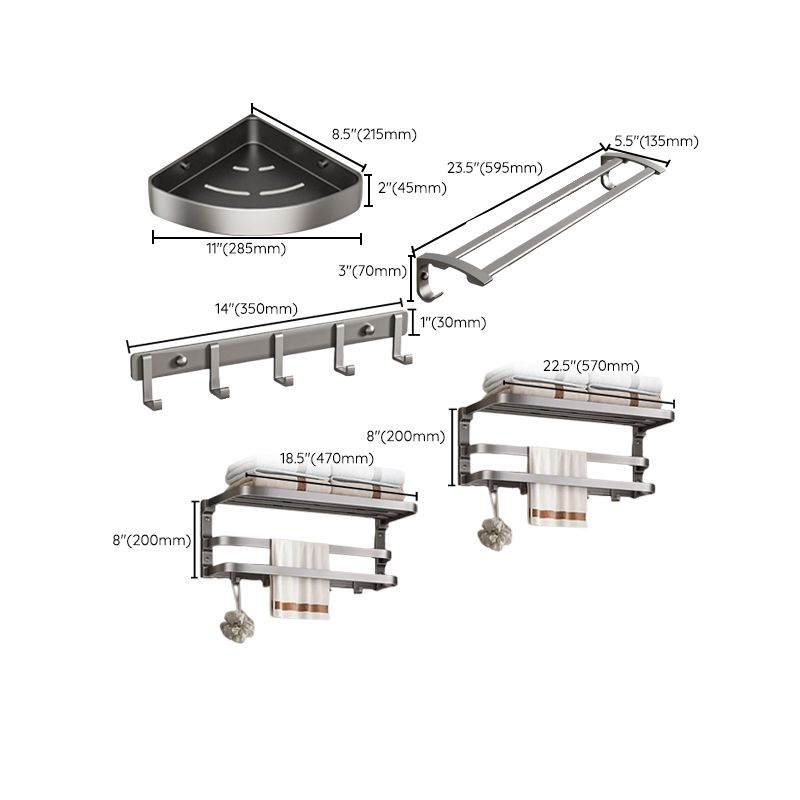 Lisslune | Traditional bathroom accessory as a single piece or in a set in gray