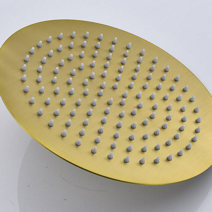 Lisslune | Polished brass round fixed shower head stainless steel wall mounted shower head