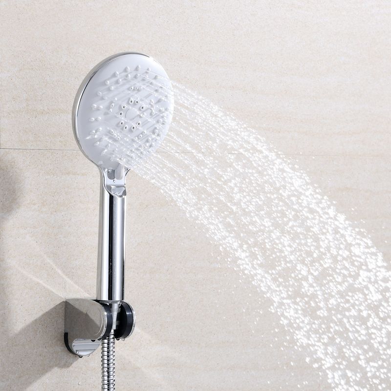 Lisslune | Silver Shower Head Combo Metal Modern 5 Spray Pattern Shower Heads