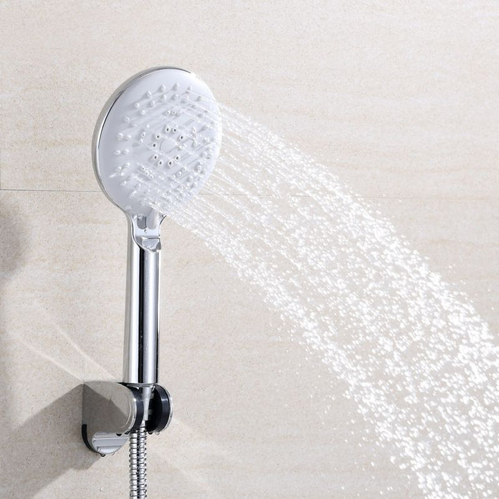Lisslune | Silver Shower Head Combo Metal Modern 5 Spray Pattern Shower Heads