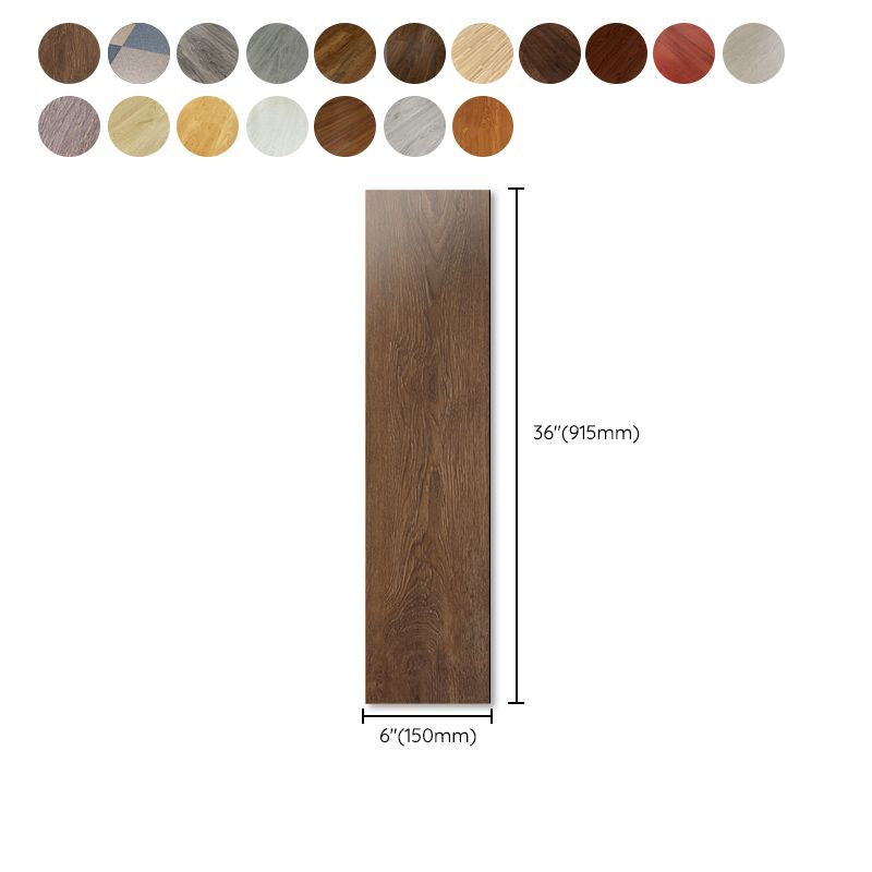 Lisslune | Rectangle PVC Flooring Smooth Peel and Stick Wood Look Vinyl Floor