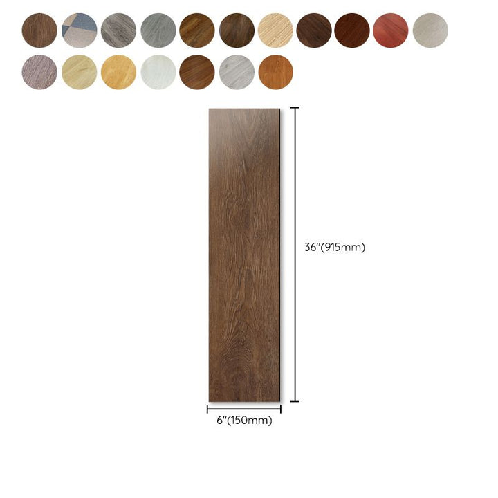 Lisslune | Rectangle PVC Flooring Smooth Peel and Stick Wood Look Vinyl Floor