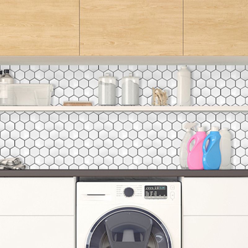 Lisslune | Peel-and-Stick Tiles Hexagonal Waterproof PVC Peel & Stick Mosaic Tile for Shower